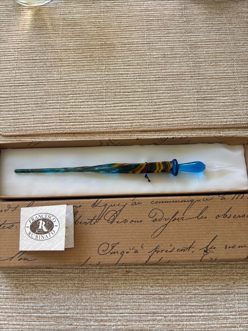 Francesco Rubinato made in Italy Handblown Glass Dip Pen new & gorgeous